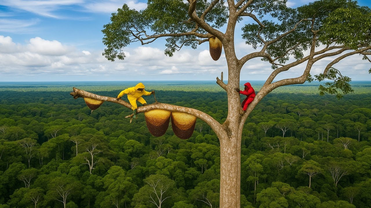 Unbelievable Million Dollar Skill — Collecting Giant Wild Bee Nest with Bare Hands