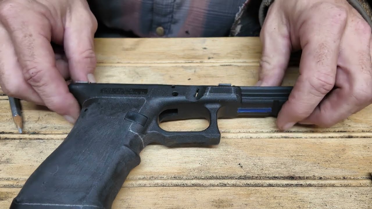 Stippling Glock 21 Recessed Borders Step 1