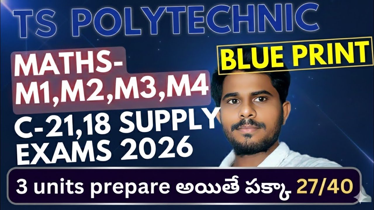TG polytechnic//c-21 18 supply exams//MATHS M1,M2,M3,M4// BLUE PRINT //2026//@naveenreddyMATH