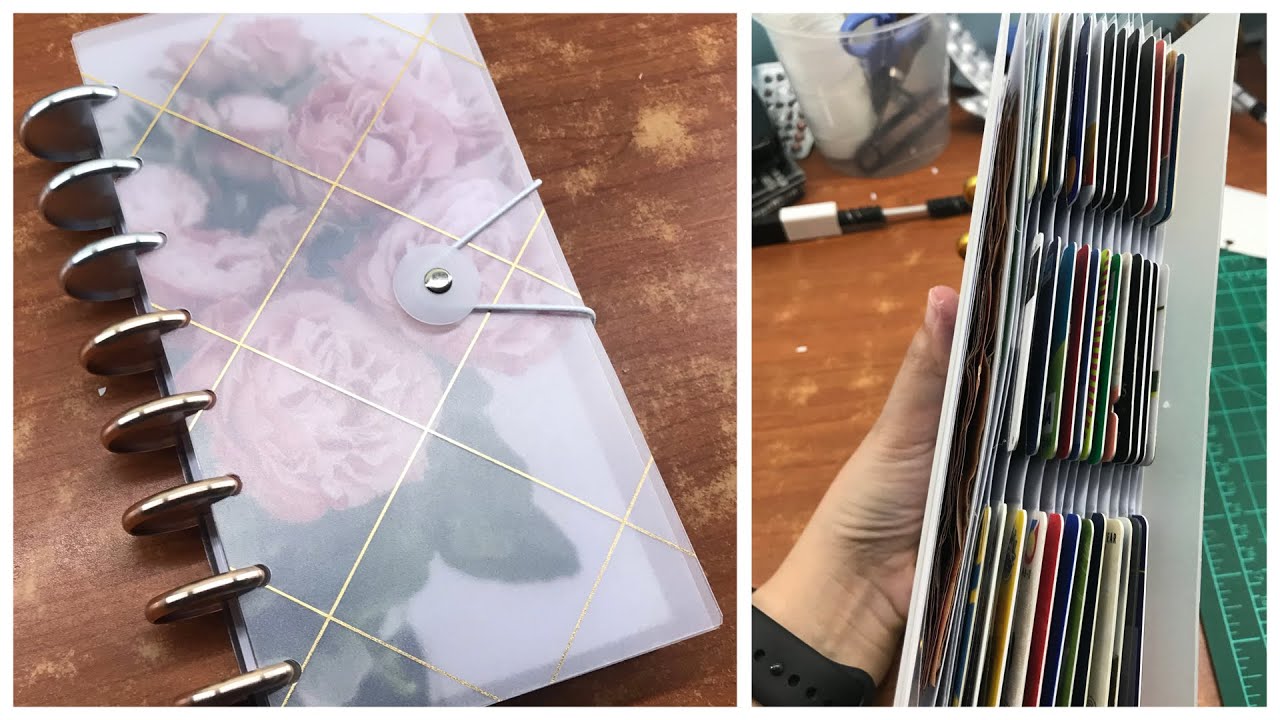 I made a discbound wallet with cardholders + elastic closure (can be a satellite planner)