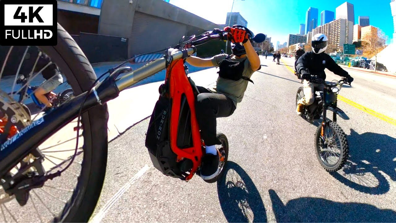 EBIKES TAKE OVER LOS ANGELES // GoProMAX360 SURRON WHEELIES // ESK8