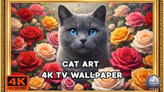 Kedi Tablosu (british) – 4K Ultra HD Relaxing Wallpaper #4k #cat #british #animal #tablo #wallpaper screenshot 5