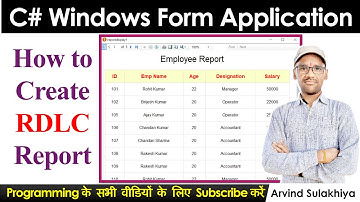 C#  (C Sharp) Programming Tutorial | How to Create RDLC Report in Windows Form Application