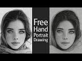 How to draw portrait with same size reference  basics of portrait drawing  face drawing