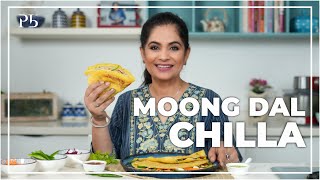 Dhaba style Moong Dal Paneer Pudina Chilla at home