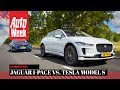 Jaguar I-Pace vs Tesla Model S 75d - AutoWeek dubbeltest - English subtitles