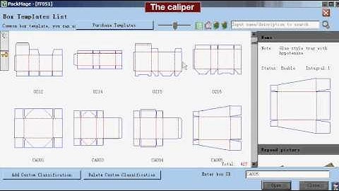 Packmage CAD caliper value in carton box design