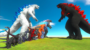 Evolution of Shimo Godzilla | Who can defeat Red Evil Shimo Godzilla? Animal Revolt Battle Simulator