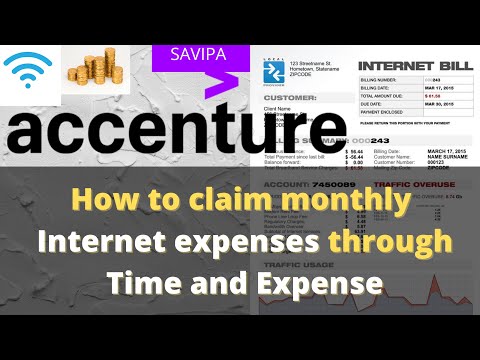 Accenture Internet bill claims overview in Time and Expense portal