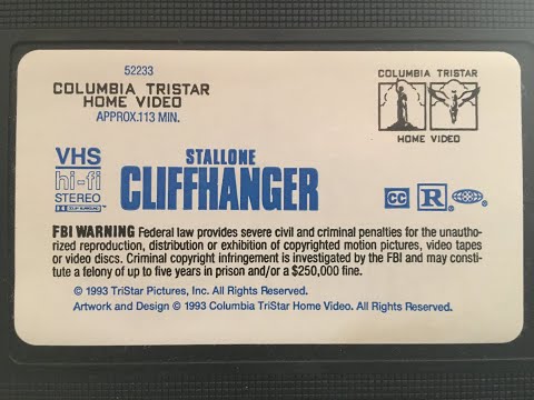 Cliffhanger 1993 VHS Opening