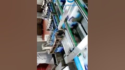 Automatic beer tin can side pushing cartoning machine running video