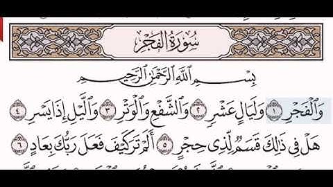 سورة الفجر الشيخ مشاري بن راشد العفاسي من مصحف آيات