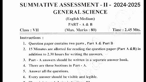 7TH Class GENERAL SCIENCE SA 2 model paper || @Vidhya91