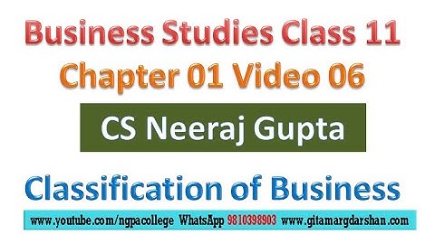 Classification of Business Activities | Bst Class 11 Chapter 01 Video 06 | Neeraj Gupta