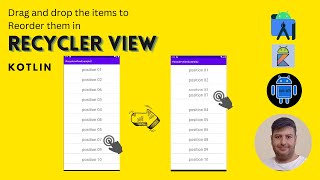 Drag and drop to Reorder the RecyclerView Items. Android | Kotlin