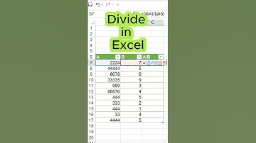 How to Divide in Excel  #excel #exceltips