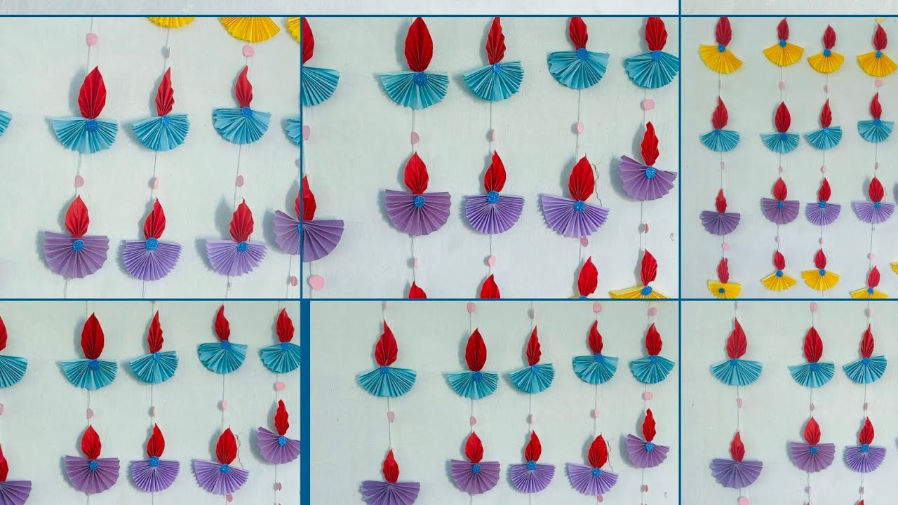 Easy Diwali Paper Decor Hanging/Diwali Decor Paper Craft/Diwali ...