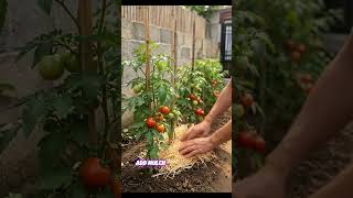 Small Backyard Tomato Setup from Scratch  Bamboo Support Tomato Farming Guide #diyfarming