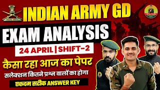 Indian Army Gd Paper 2024  24 April Second Shift Analysis  Army Gd Original Paper 24 April Exam