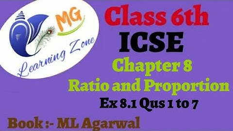 Class 6th ICSE Math Ch 8 - Ratio and Proportion Ex 8.1 Qus 1 to 7