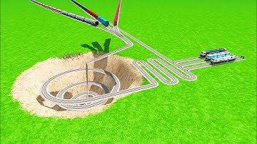IMPOSSIBLE TRAINS CROSSIN SLIDE SNAKE 🐍 CIRCLES ZIG ZAG TRACK RAILROAD RAILWORKS BEANG DRIVE 