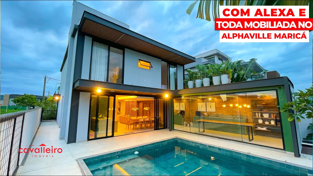 ✨ CASA MOBILIADA, COM ALEXA! 4 QUARTOS, ÁREA GOURMET PREMIADA E PISCINA NO ALPHAVILLE - MARICÁ-RJ