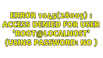 Ubuntu: ERROR 1045(28005) : Access denied for user 