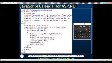 JavaScript calendar date picker for ASP NET
