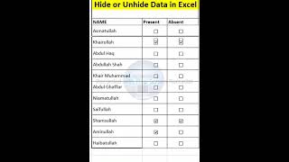 How to Hide or Unhide Data in MS Excel | #hide | #unhide | #data #tricks | #excel | #viral