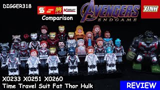Lego Marvel Avengers Endgame Xinh Bootleg X0233 X0251 X0260 Time Travel Suit Fat Thor Hulk Review 4K