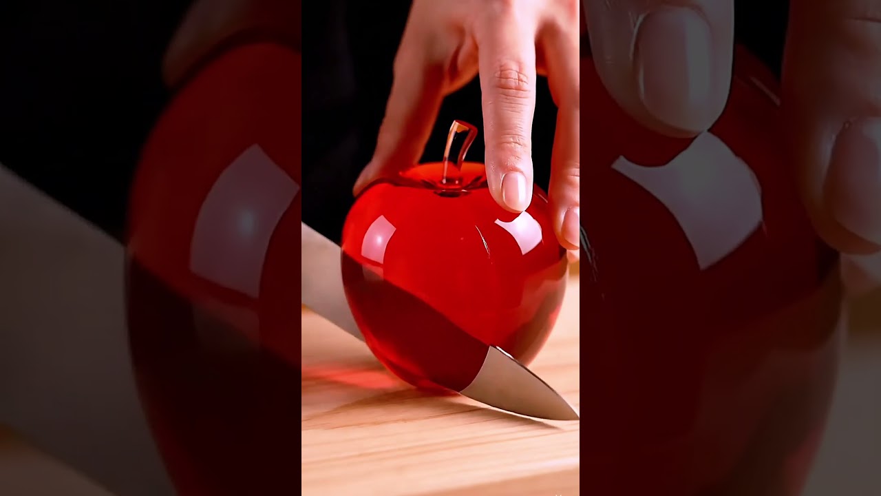 ASMR Glass Apple Cutting | Crystal Apple Slicing Sounds 