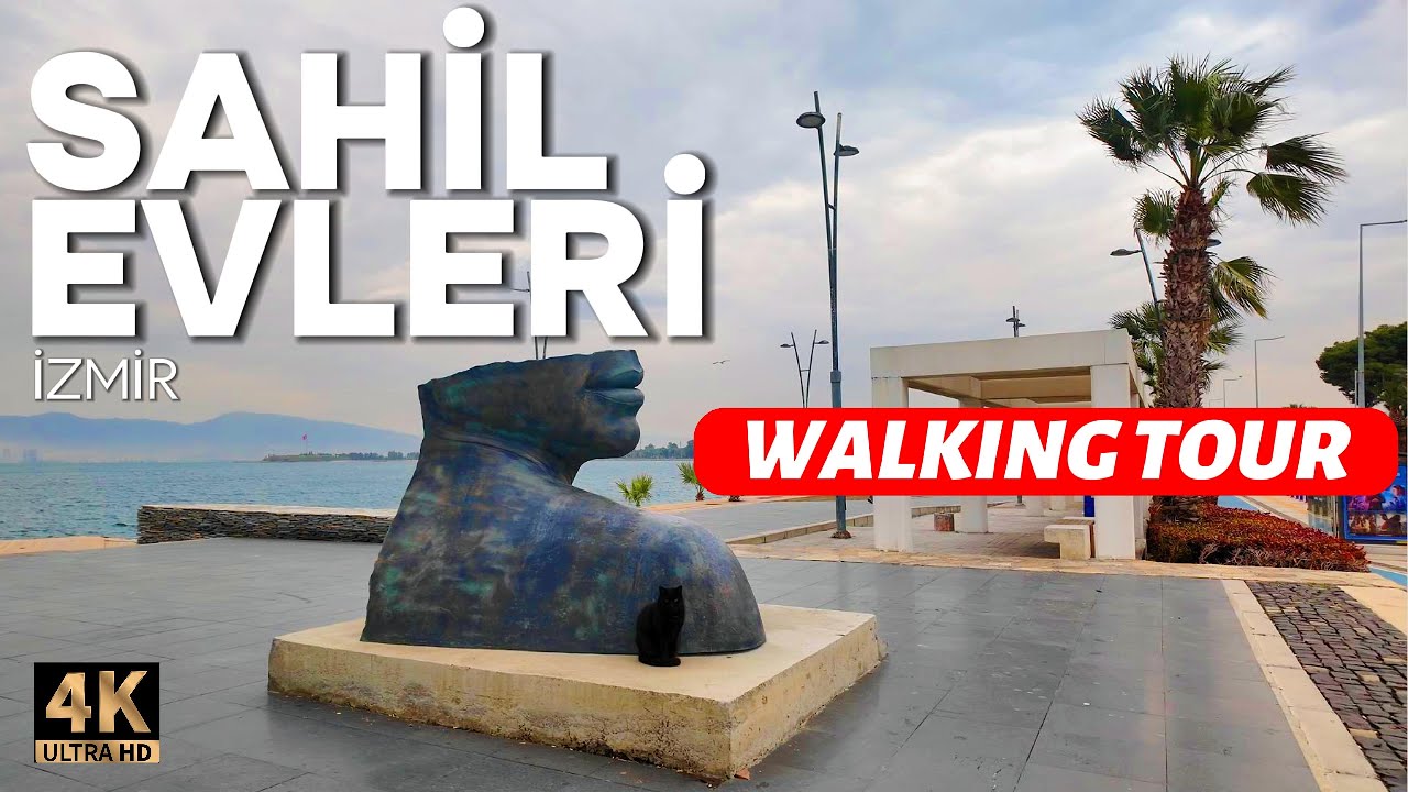 Sahilevleri, Narlıdere Izmir 🇹🇷 | Calm Seaside Walk on a Cloudy Day | 4K