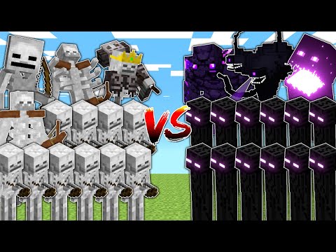 SKELETONS vs ENDERMEN in Mob Battle