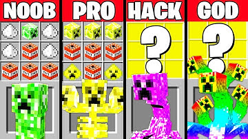 Minecraft Battle: CREEPER MUTANT CRAFTING CHALLENGE - NOOB vs PRO vs HACKER vs GOD ~ Funny Animation