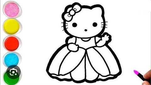 How to draw a easy hello kitty drawing painting and coloring for kids 