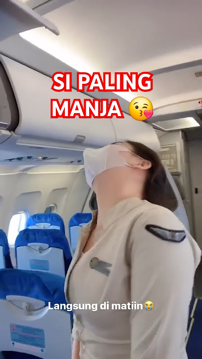 The excitement of a beautiful Super Air Jet flight attendant