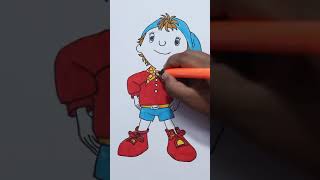 Noddy Finger Cartoon Character Drawing With Brush Pens