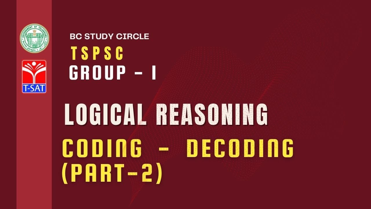 GROUP-I || LOGICAL REASONING - CODING - DECODING (PART-2) || 29.06.2022 ...