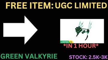 [FREE UGC LIMITED] HOW TO GET Green Valkyrie IN ROBLOX. [2.5K-3K STOCK] [FREE ITEM]