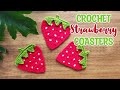 Crochet Strawberry Coaster Crochet Tutorial