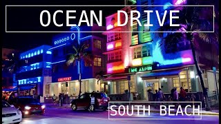 South Beach, Miami, Ocean Drive Full HD, DRIVING SOUTH BEACH,OCEAN DRIVE AT NIGHT