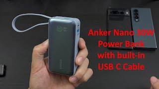 Anker Nano 30W Power Bank with built-in USB C Cable