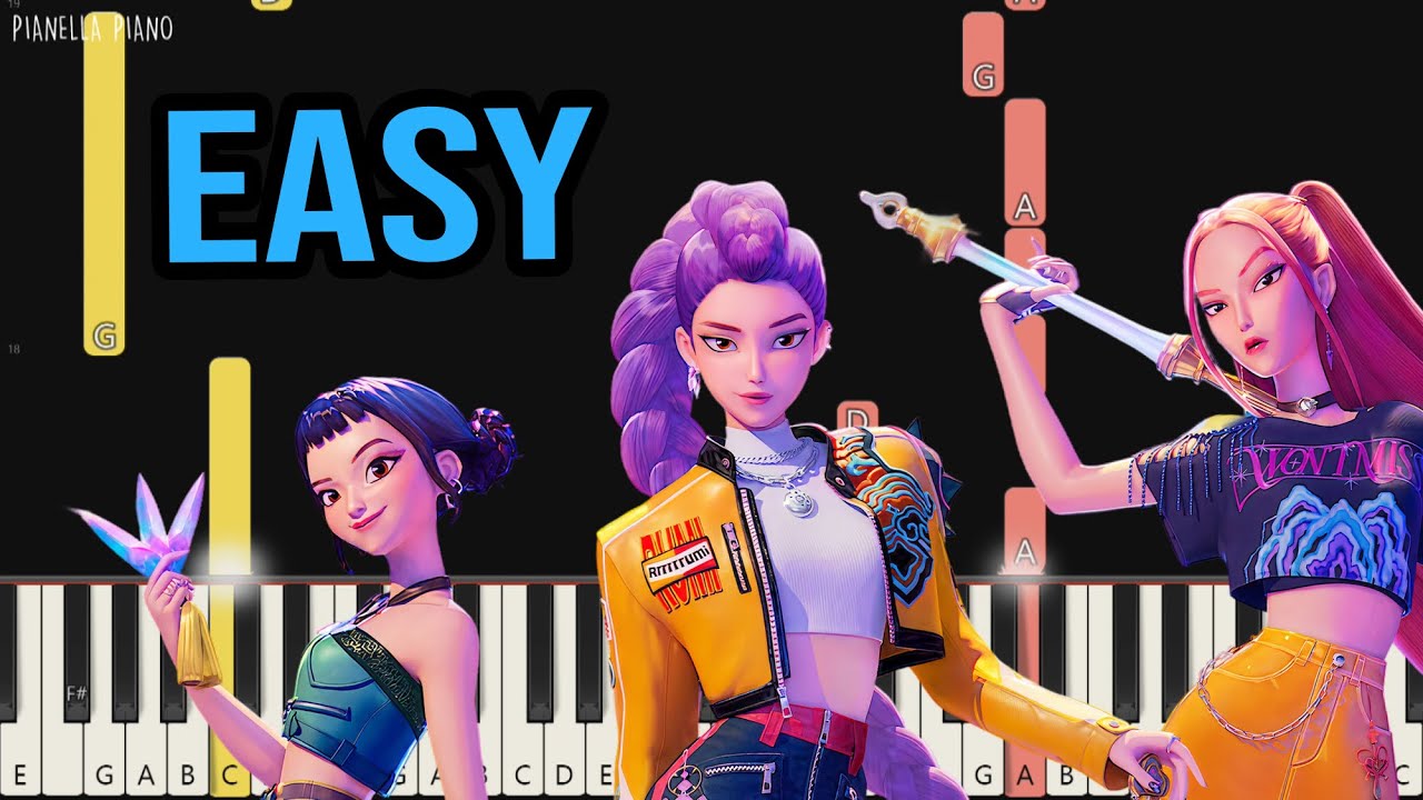 HUNTR/X - Golden (KPop Demon Hunters) | SLOW EASY Piano Tutorial by Pianella Piano