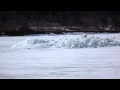 Perth Andover Ice Jam busts through down river from the bridge