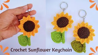 Crochet Sunflower Keychain || Crochet Mini Sunflowers || Crochet Tutorials