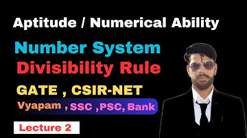 Number System || Number System Aptitude || Numerical Ability || Divisibility Rule || Lecture 2