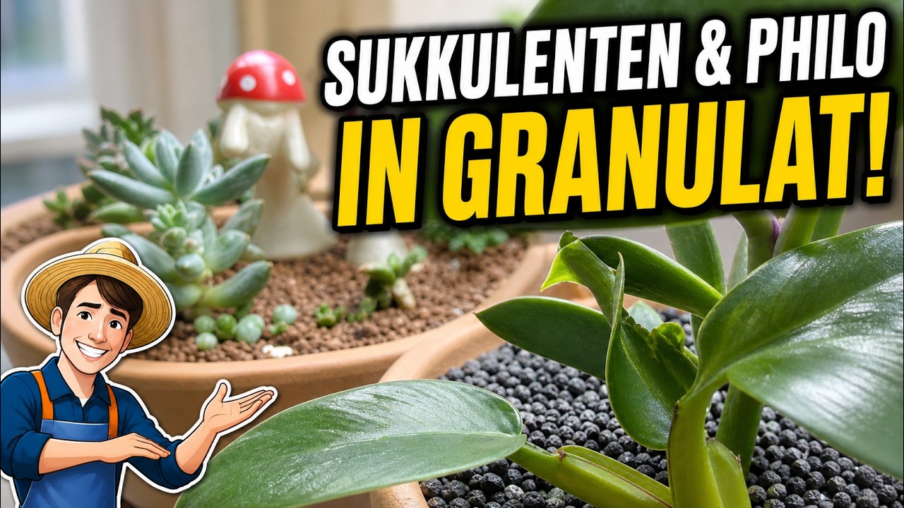 Sukkulenten & Philodendron in Granulat einpflanzen: Anleitung (Colomi)