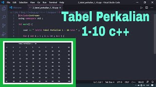 Membuat Tabel Perkalian 1 sampai 10 c++ screenshot 5