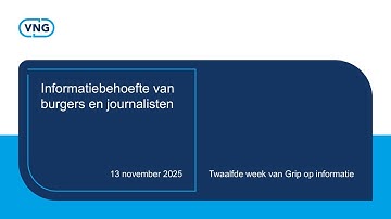Grip op informatie: Webinar Informatiebehoefte van burgers en journalisten 13-11-2025