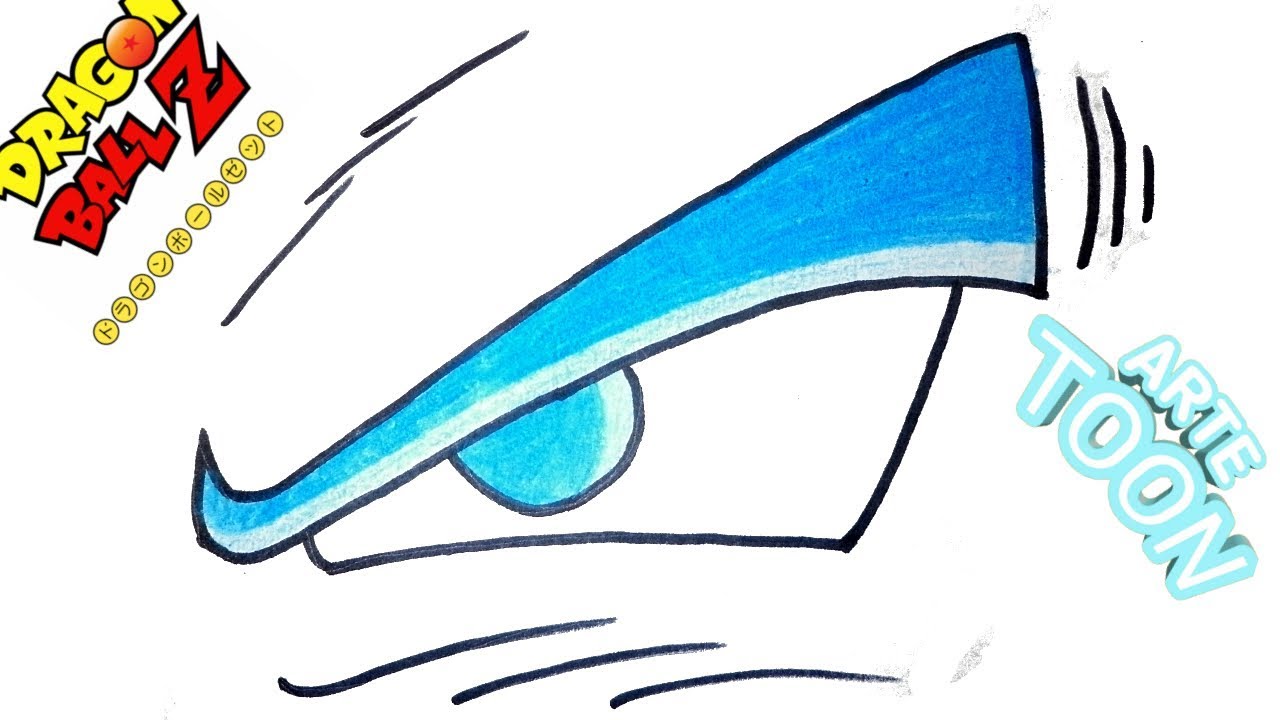 Como dibujar el ojo de Guku Super saiyajin dios Azul paso a paso - YouTube
